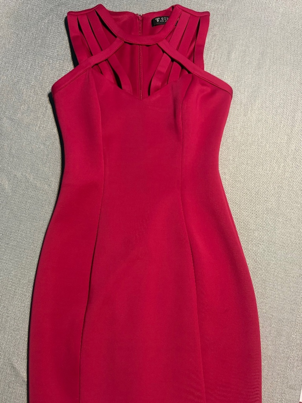 Guess Los Angeles Y2K VTG Bodycon Hot Pink Mini Dress Homecoming Cocktail Party